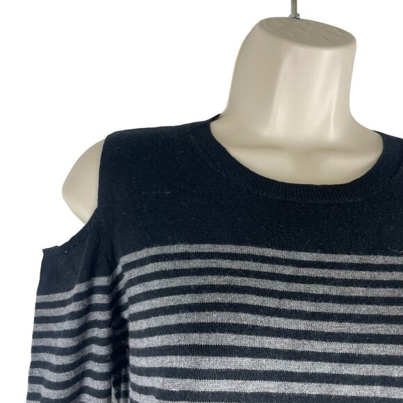 Acrobat Cashmere Blend Sweater Cold Shoulder Striped Size XS - Picture 5 of 8